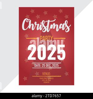 Druckbares weihnachtsposter und Happy New Year Wishes Poster Design Vektorvorlage Stock Vektor