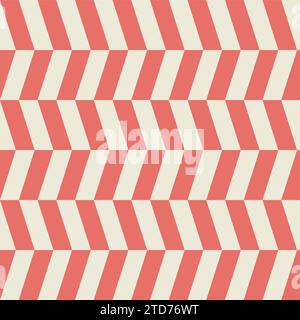 Abstraktes horizontales Zigzag-Retro-Muster in Beige- und Rot-Farben. Hintergrund für Karten, Textilien, Geschenkpapier Stock Vektor