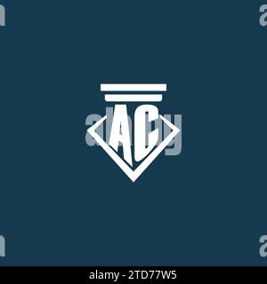 AC Initial Monogramm Logo für Anwaltskanzlei, Anwalt oder Anwalt mit Design-Ideen für Säulen-Icons Stock Vektor