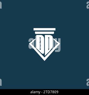 DD Initial Monogramm Logo für Anwaltskanzlei, Anwalt oder Anwalt mit Design-Ideen für Säulen-Icons Stock Vektor