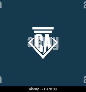 CA Initial Monogramm Logo für Anwaltskanzlei, Anwalt oder Anwalt mit Ideen für das Design von Säulen-Icons Stock Vektor