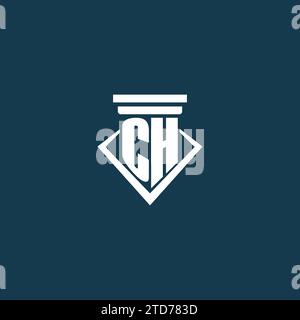 CH Initial Monogramm Logo für Anwaltskanzlei, Anwalt oder Anwalt mit Design-Ideen für Säulen-Icons Stock Vektor