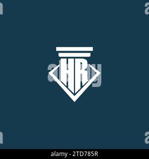 HR Initial Monogramm Logo für Anwaltskanzlei, Anwalt oder Anwalt mit Design-Ideen für Säulen-Icons Stock Vektor