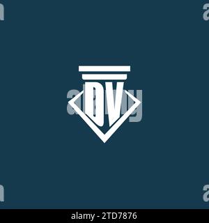 DV Initial Monogramm Logo für Anwaltskanzlei, Anwalt oder Anwalt mit Design-Ideen für Säulen-Icons Stock Vektor