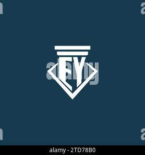 EY Initial Monogramm Logo für Anwaltskanzlei, Anwalt oder Anwalt mit Design-Ideen für Säulen-Icons Stock Vektor