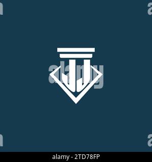JJ Initial Monogramm Logo für Anwaltskanzlei, Anwalt oder Anwalt mit Design-Ideen für Säulen-Icons Stock Vektor