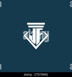 JF Initial Monogramm Logo für Anwaltskanzlei, Anwalt oder Anwalt mit Design-Ideen für Säulen-Icons Stock Vektor