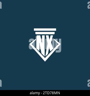 NX Initial Monogramm Logo für Anwaltskanzlei, Anwalt oder Anwalt mit Design-Ideen für Säulen-Icons Stock Vektor