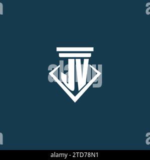 JV Initial Monogramm Logo für Anwaltskanzlei, Anwalt oder Anwalt mit Design-Ideen für Säulen-Icons Stock Vektor