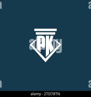 PK Initial Monogramm Logo für Anwaltskanzlei, Anwalt oder Anwalt mit Design-Ideen für Säulen-Icons Stock Vektor