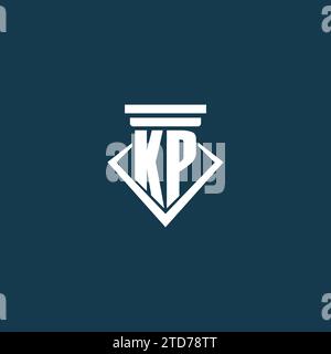 KP Initial Monogramm Logo für Anwaltskanzlei, Anwalt oder Anwalt mit Design-Ideen für Säulen-Icons Stock Vektor