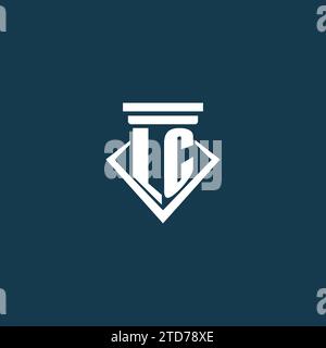 LC-Initial-Monogramm-Logo für Anwaltskanzlei, Rechtsanwalt oder Rechtsanwalt mit Design-Ideen für Säulen-Symbole Stock Vektor