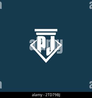 PJ Initial Monogramm Logo für Anwaltskanzlei, Anwalt oder Anwalt mit Design-Ideen für Säulen-Icons Stock Vektor
