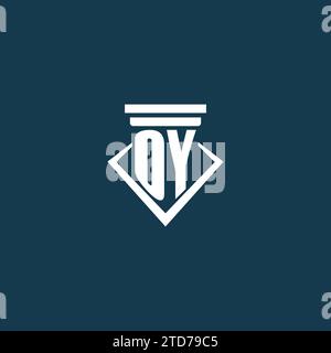 OY Initial Monogramm Logo für Anwaltskanzlei, Anwalt oder Anwalt mit Design-Ideen für Säulen-Icons Stock Vektor