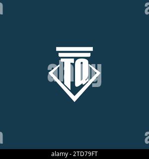 TQ Initial Monogramm Logo für Anwaltskanzlei, Anwalt oder Anwalt mit Design-Ideen für Säulen-Icons Stock Vektor