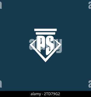 PS Initial Monogramm-Logo für Anwaltskanzlei, Anwalt oder Anwalt mit Design-Ideen für Säulen-Icons Stock Vektor