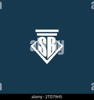 SB Initial Monogramm Logo für Anwaltskanzlei, Anwalt oder Anwalt mit Design-Ideen für Säulen-Icons Stock Vektor