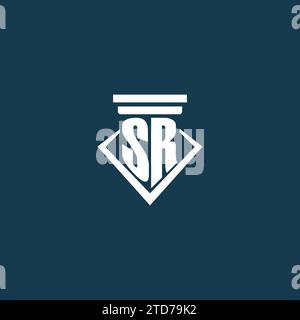 SR Initial Monogramm Logo für Anwaltskanzlei, Anwalt oder Anwalt mit Design-Ideen für Säulen-Icons Stock Vektor
