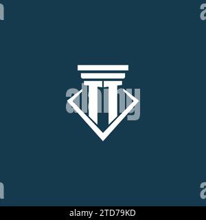 TT Initial Monogramm Logo für Anwaltskanzlei, Anwalt oder Anwalt mit Design-Ideen für Säulen-Icons Stock Vektor