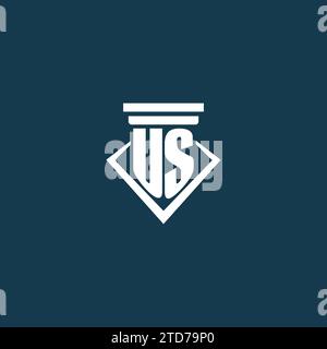 Erstes US-Monogramm-Logo für Anwaltskanzlei, Rechtsanwalt oder Rechtsanwalt mit Design-Ideen für Säulen-Icons Stock Vektor