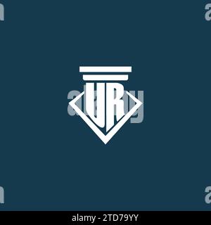 Unser erstes Monogramm-Logo für Anwaltskanzlei, Rechtsanwalt oder Rechtsanwalt mit Design-Ideen für Säulen-Icons Stock Vektor