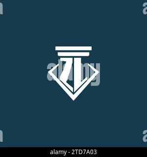 ZL Initial Monogramm Logo für Anwaltskanzlei, Anwalt oder Anwalt mit Design-Ideen für Säulen-Icons Stock Vektor