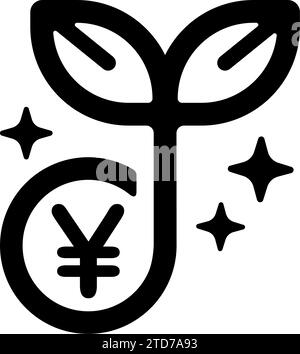 Reguläre Investition (langfristige Investition,) Vektor-Symbol Illustration ( Japanischer Yen ) Stock Vektor