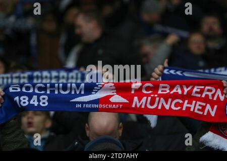 1. Bundesliga - VfL Bochum - Union Berlin am 16.12.2023 im Vonovia Ruhrstadion Bochum VfL Bochum Fan Schale - Feature, Symbol, Symbolfoto, charakteristisch, Detailfoto: Osnapix DFL-Vorschriften verbieten jede Verwendung von Fotografien als Bildsequenzen und/oder Quasi-Video Stockfoto