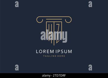 XZ Initial mit säulenförmigem Logo und kreativem Monogramm-Logo für Designideen von Anwaltskanzleien Stock Vektor