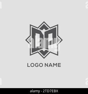 Monogramm DP-Logo mit Acht-Punkt-Stern-Design-Vektorgrafik Stock Vektor