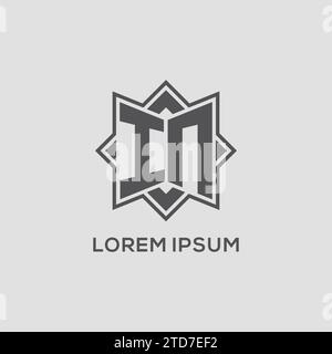 Monogramm IM Logo mit Vektorgrafik im Achtpunkt-Sterndesign Stock Vektor