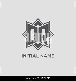 Monogramm ODER Logo mit Vektorgrafik im Sterndesign mit acht Punkten Stock Vektor