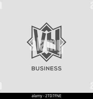 VY-Logo mit Monogramm und Vektorgrafik im Sterndesign mit acht Punkten Stock Vektor
