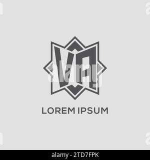 Monogramm VA-Logo mit Vektorgrafik im Sterndesign mit acht Punkten Stock Vektor
