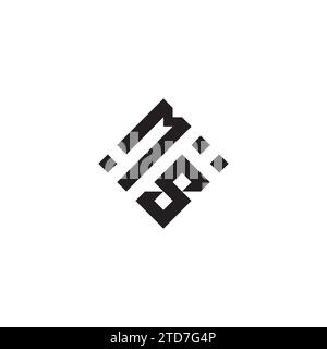 Abstraktes geometrisches SM-Konzept-Logo in hochwertigem, professionellem Design, das sich am besten für Street-Style eignet Stock Vektor