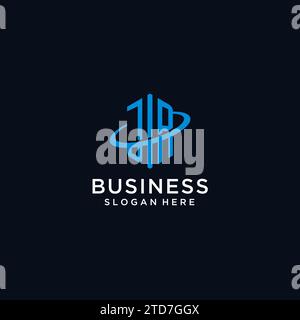 JR Initial Monogramm-Logo mit sechseckiger Form und Swoosh-Design-Ideen Stock Vektor