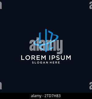 LZ Initial Monogramm-Logo mit sechseckiger Form und Swoosh-Design-Ideen Stock Vektor