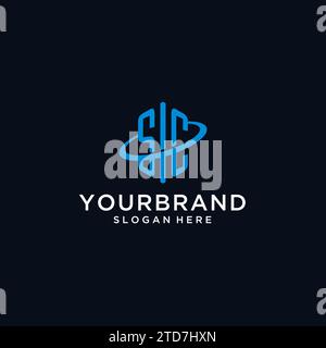 SC Initial Monogramm-Logo mit sechseckiger Form und Swoosh-Design-Ideen Stock Vektor