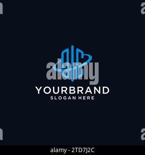 OC Initial Monogramm-Logo mit sechseckiger Form und Swoosh-Design-Ideen Stock Vektor