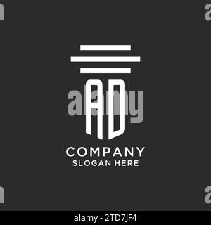 WERBEINITIALEN mit schlichtem Säulen-Logo, kreativer Vektorgrafik für Anwaltskanzleien Stock Vektor