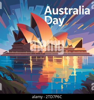 opernhaus Design Illustration für australien Tag Stockfoto