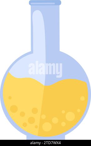 Verschmutzung gefährlicher Abfälle. Symbol für kugelförmigen Chemikalienkolben. Giftiges Explosives Material. Problem bei der Trennung gefährlicher Abfälle. Element für Infografik desig Stock Vektor