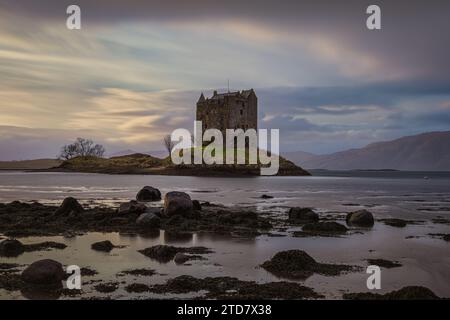 Castle Stalker an der Westküste Schottlands Stockfoto