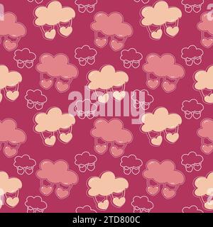 Rosafarbenes Muster für Valentinstag und Hochzeitsdekoration Stock Vektor