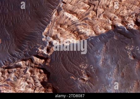 Oberfläche des Planeten Mars. Elemente dieses Bildes, die von der NASA eingerichtet wurden. Hochwertige Fotos Stockfoto