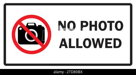 Kein Foto erlaubt |Hinweis keine Fotografie | keine Videografie |Schild für mobile Kamera verboten Stock Vektor