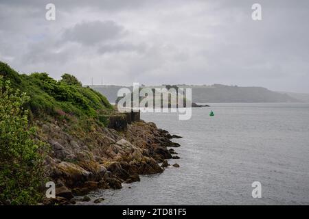 Firestone Bay und Drake's Island in Plymouth, Devon, England, Großbritannien Stockfoto