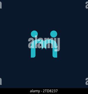 M Personen-Logo. Logovektor mit Buchstabe M Stock Vektor