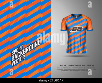 Sportliches T-Shirt-Design für Rennen, Trikots, Radfahren, Fußball, Spiele Stock Vektor