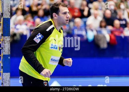 Dejan Milosavljev (Fuechse Berlin, #96) GER, TBV Lemgo Lippe vs. Fuechse Berlin, Handball, 1. Bundesliga 17. Spieltag, Spielzeit 2023/2024, 16.12.2023 Foto: Eibner-Pressefoto / Jan Strohdiek Stockfoto